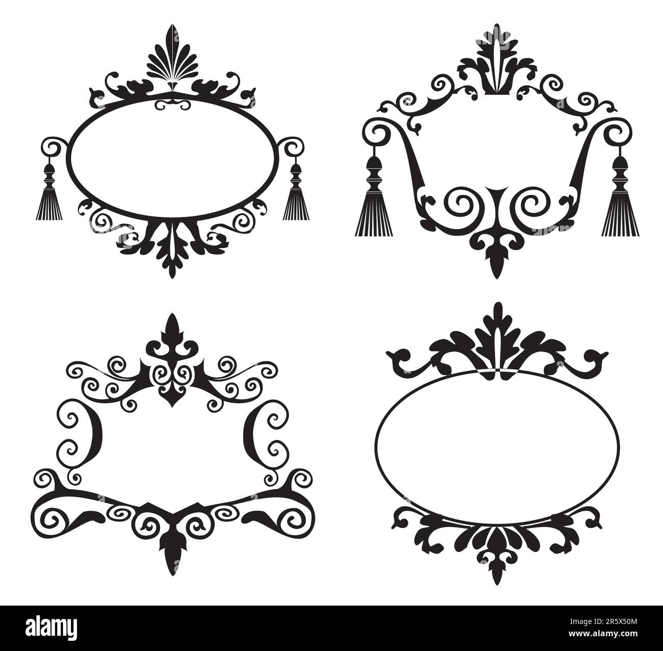 Elementi di design classici, cornice su sfondo bianco, file vettoriale. Salvato nei formati EPS ver. 8 e JPEG ad alta risoluzione Illustrazione Vettoriale