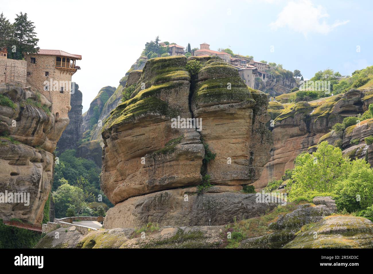 Monastero di Meteora in Grecia - viaggio sfondo Foto Stock