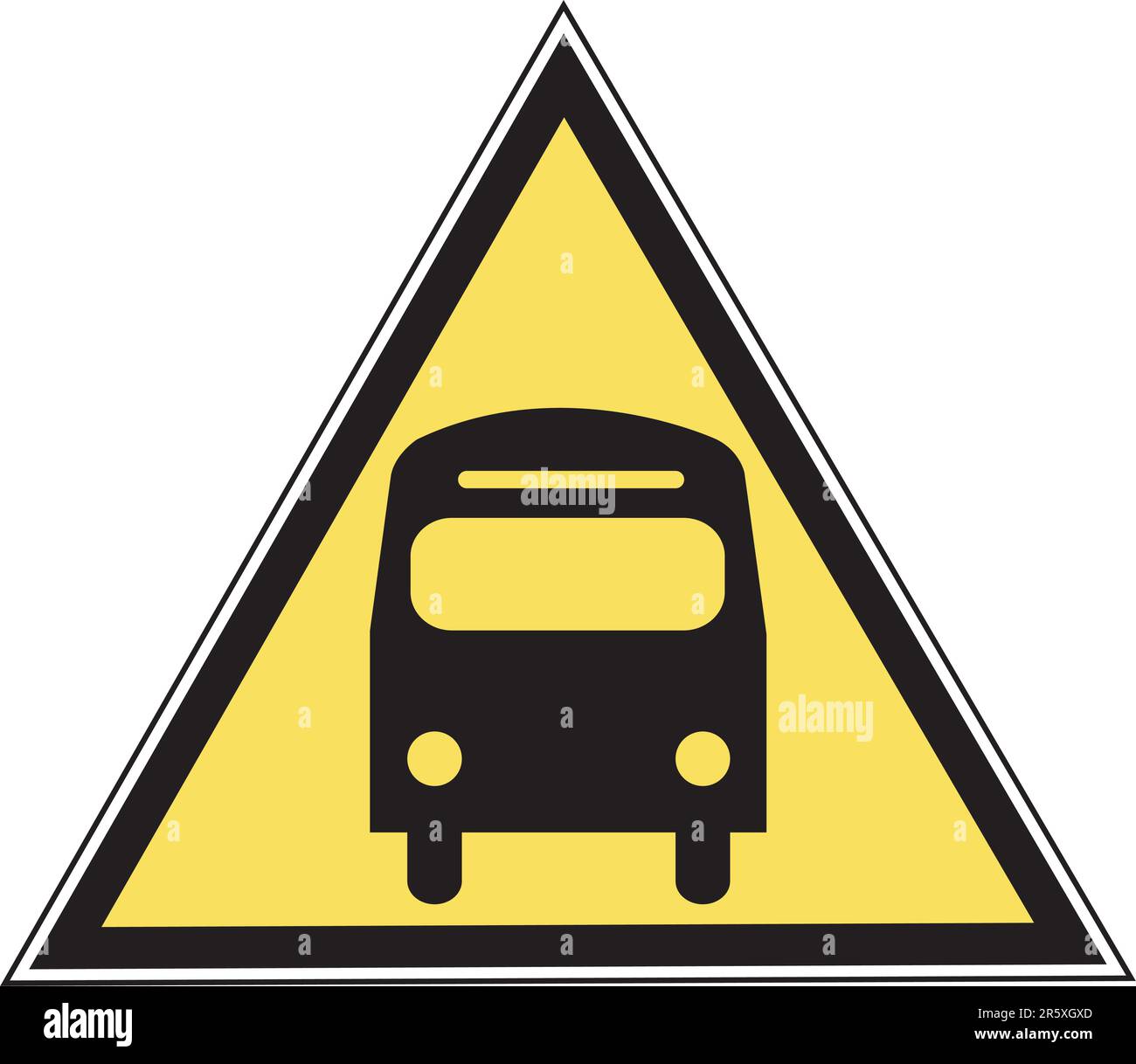 cartello triangolare giallo con bus - concetto di trasporto Illustrazione Vettoriale