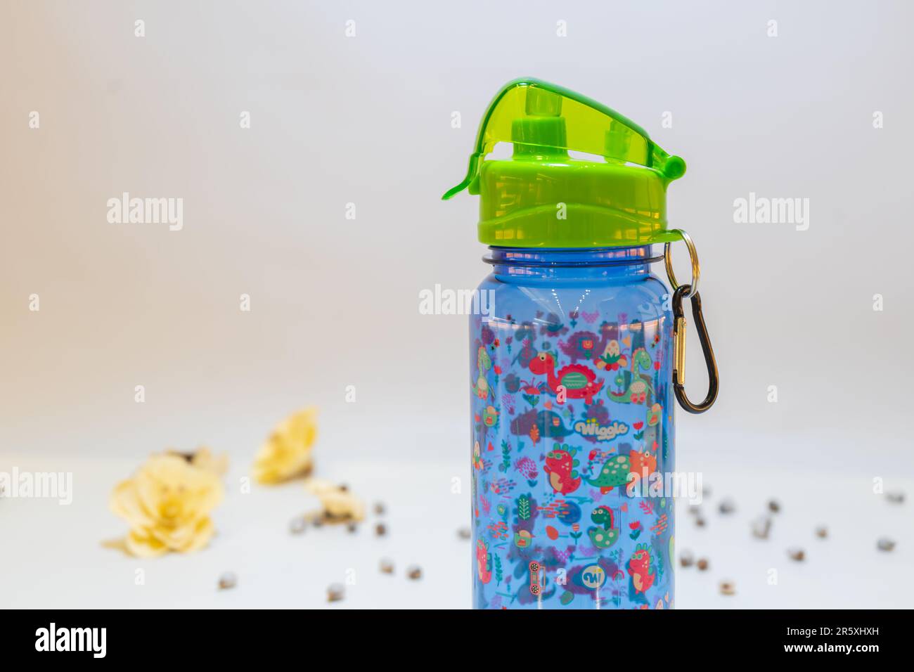 Questo set di bottiglie d'acqua e pranzo a tema animale per la scuola è perfetto per i bambini che vogliono portare i loro pasti e bevande a scuola in grande stile. Foto Stock