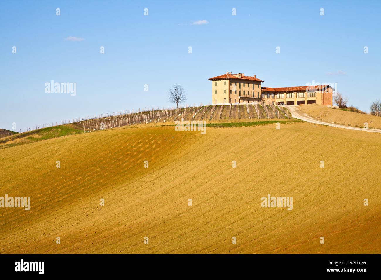 Incantevole villa italiana in zona Monferrato (Piemonte) (nord Italia) durante la stagione primaverile Foto Stock