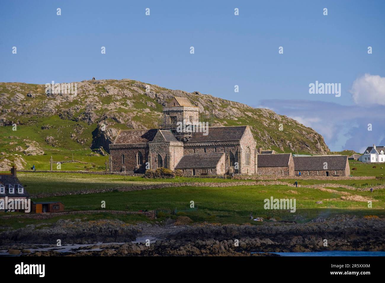 Chiesa del Monastero, Iona, Ebridi interne, Scozia, Regno Unito Foto Stock