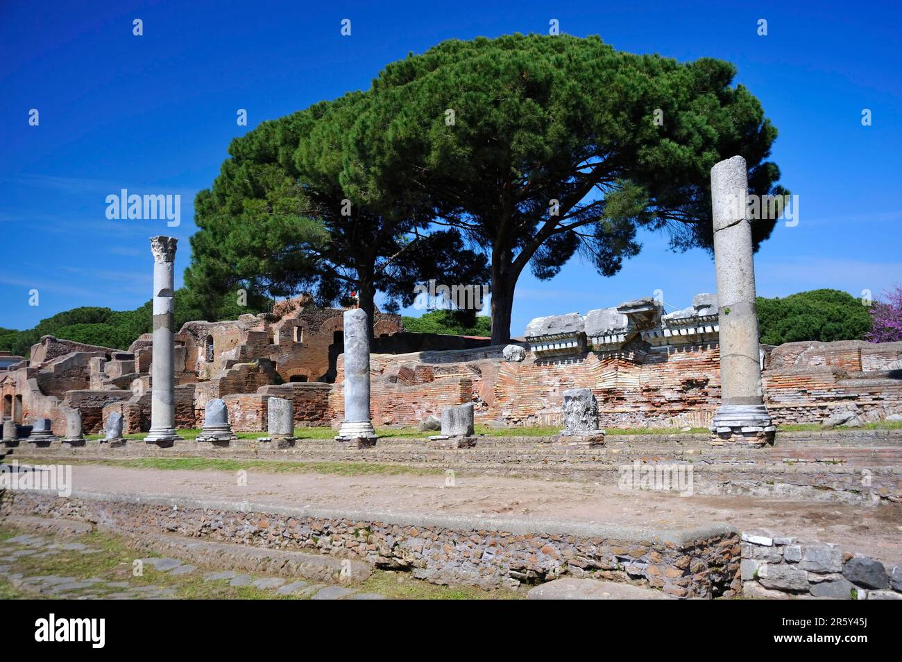 Città in rovina di Ostia Antica, Roma, Lazio, Italia Foto Stock