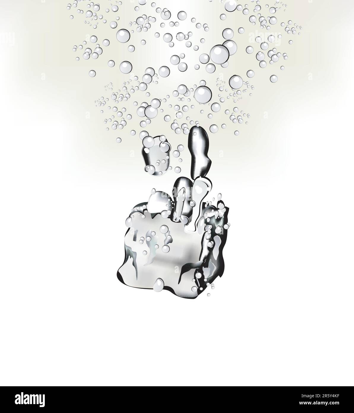 Un Cubo di ghiaccio che cade in acqua Illustrazione Vettoriale