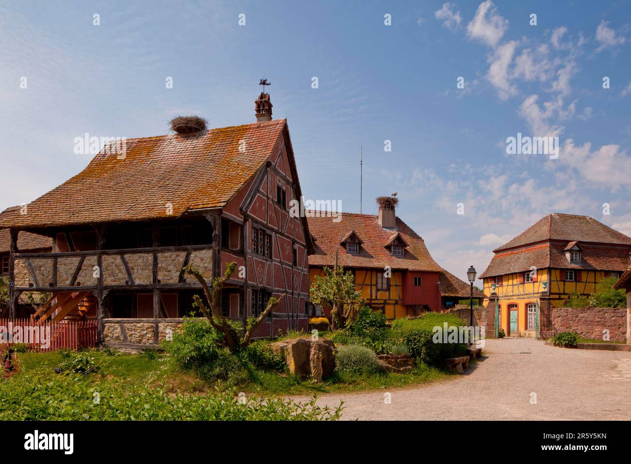 Edificio storico, Ecomusee, Ungersheim, Alsazia, Francia Foto Stock