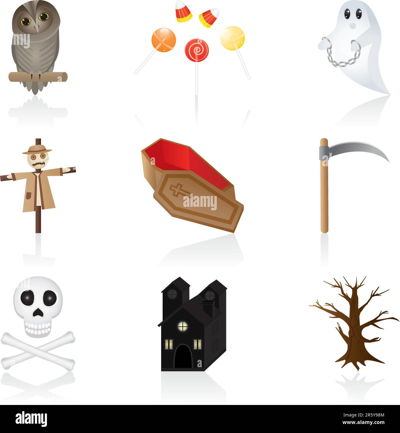 Set con icone per Halloween Illustrazione Vettoriale