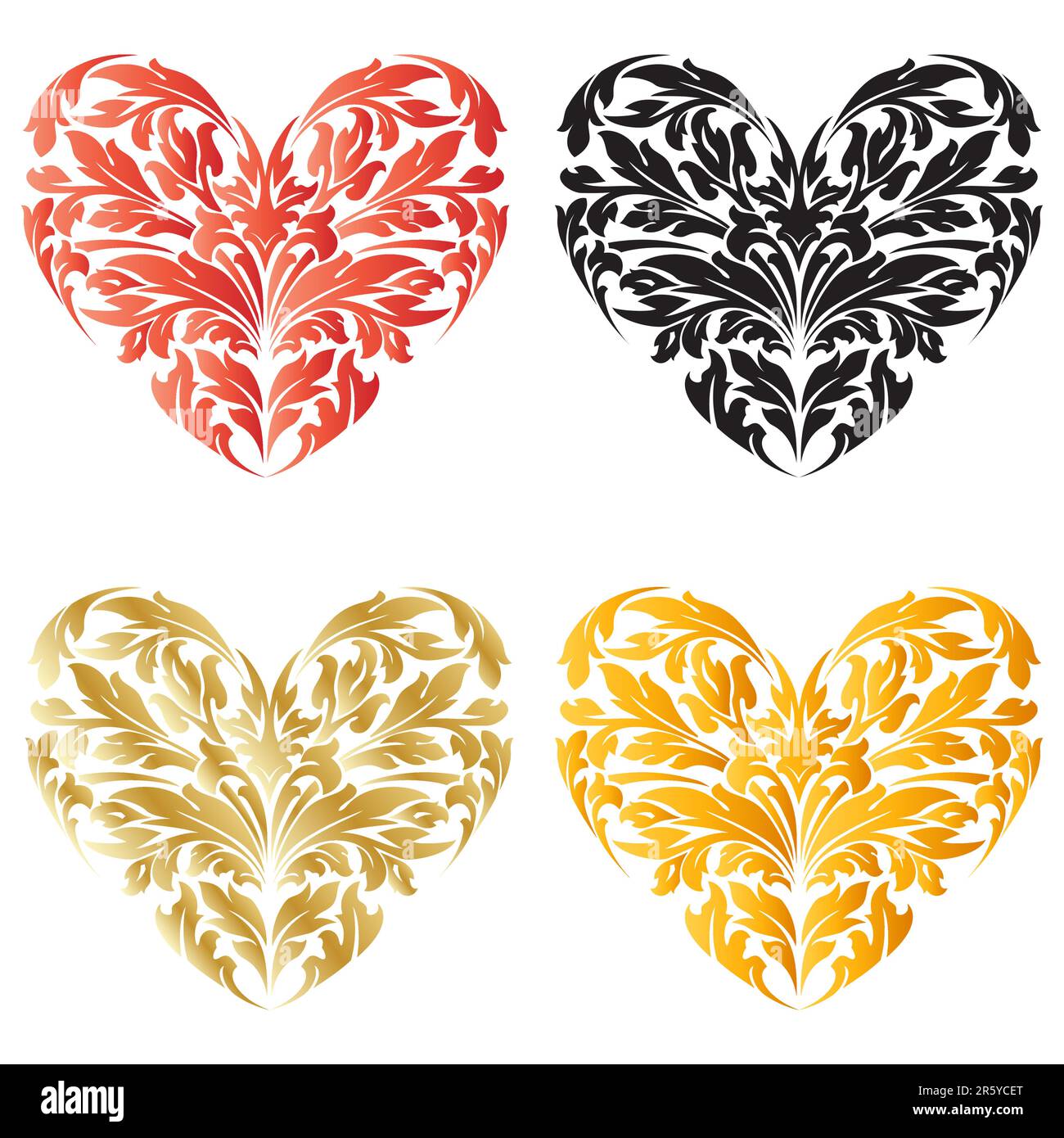 Cuore di San Valentino stilizzato isolato su bianco Illustrazione Vettoriale