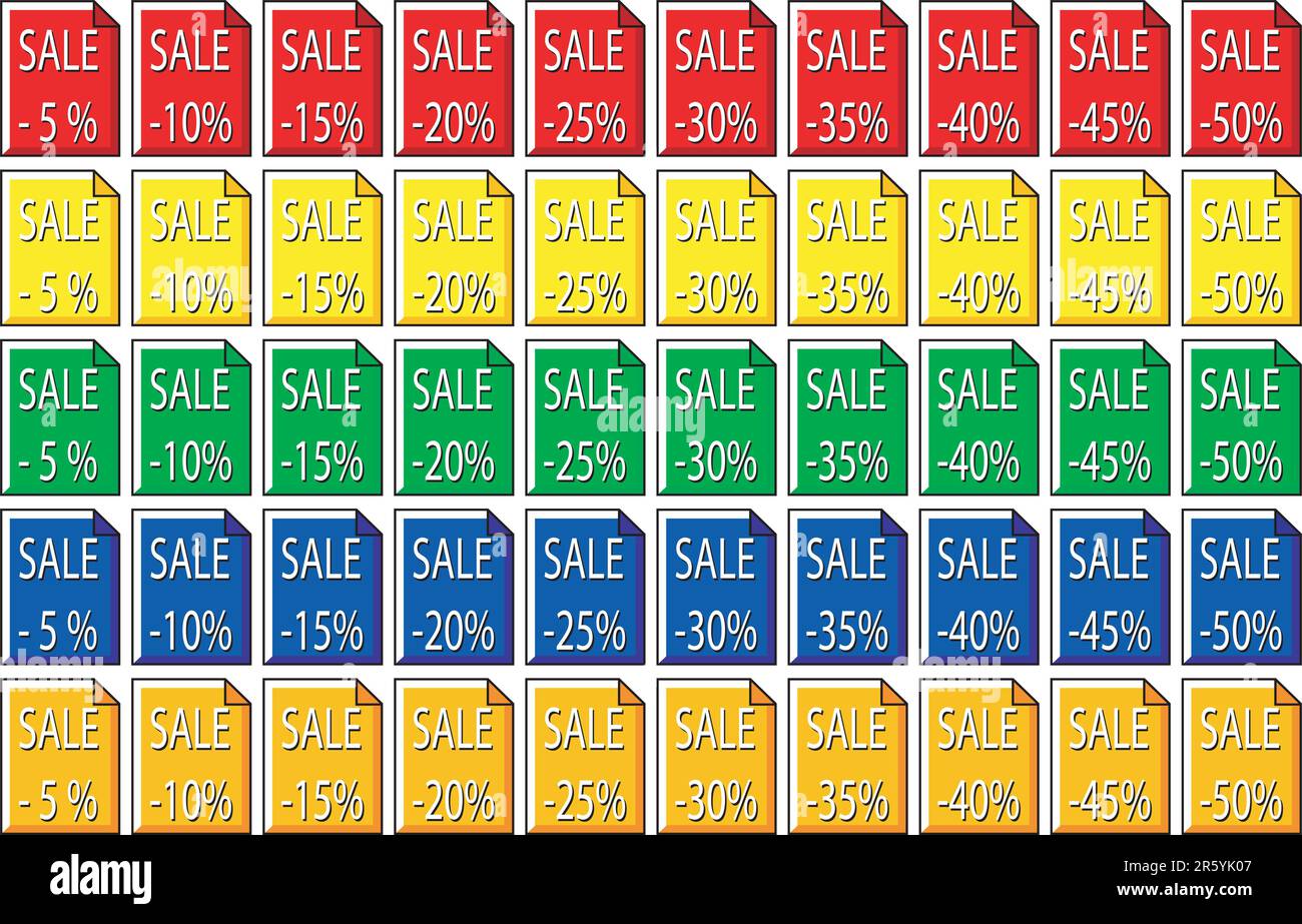 Molti adesivi prezzo in formato vettoriale Illustrazione Vettoriale