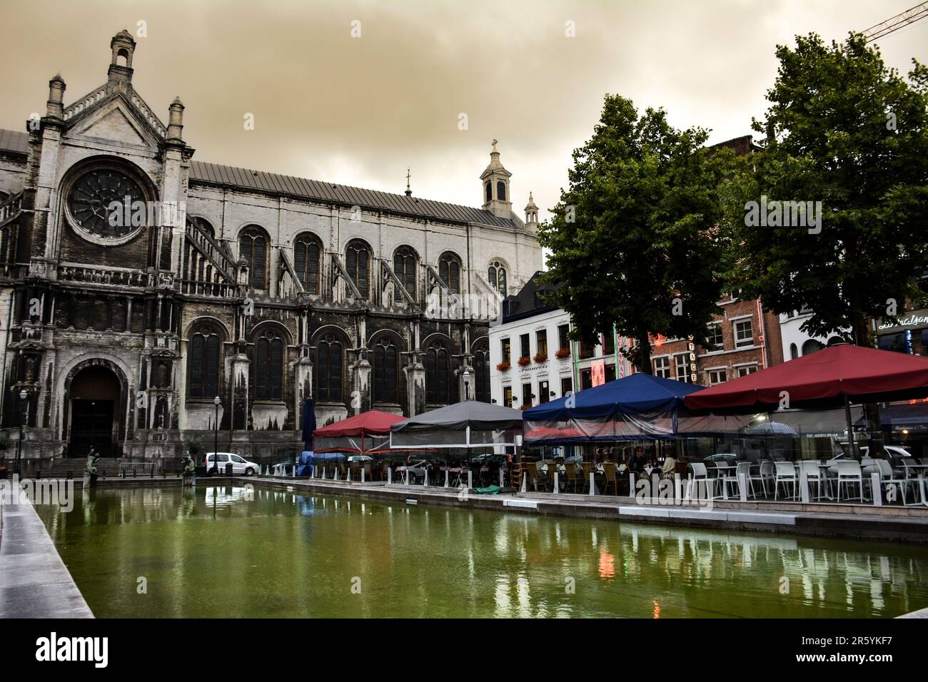 Chiesa di Notre-Dame du Sablon a Bruxelles, Belgio Foto Stock