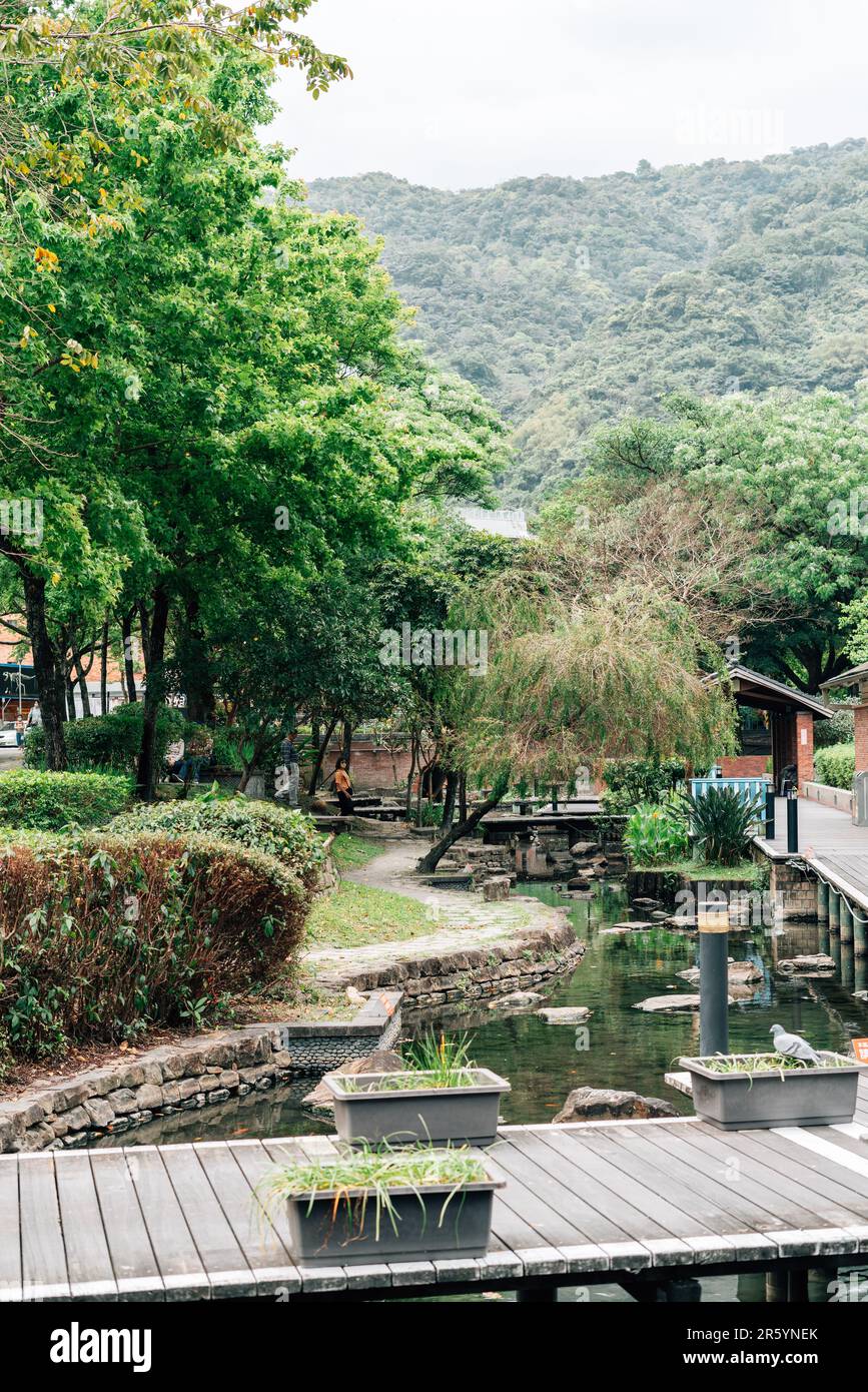 Tangweigou Hot Spring Park a Jiaoxi, Yilan County, Taiwan Foto Stock