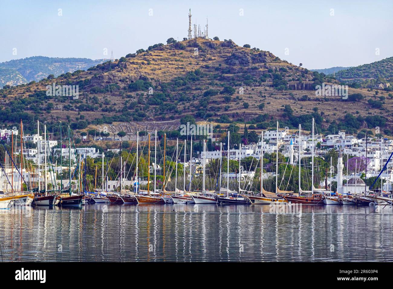 Bodrum località turistica la costa turchese nel sud-ovest della Turchia, una popolare destinazione di vacanza Foto Stock