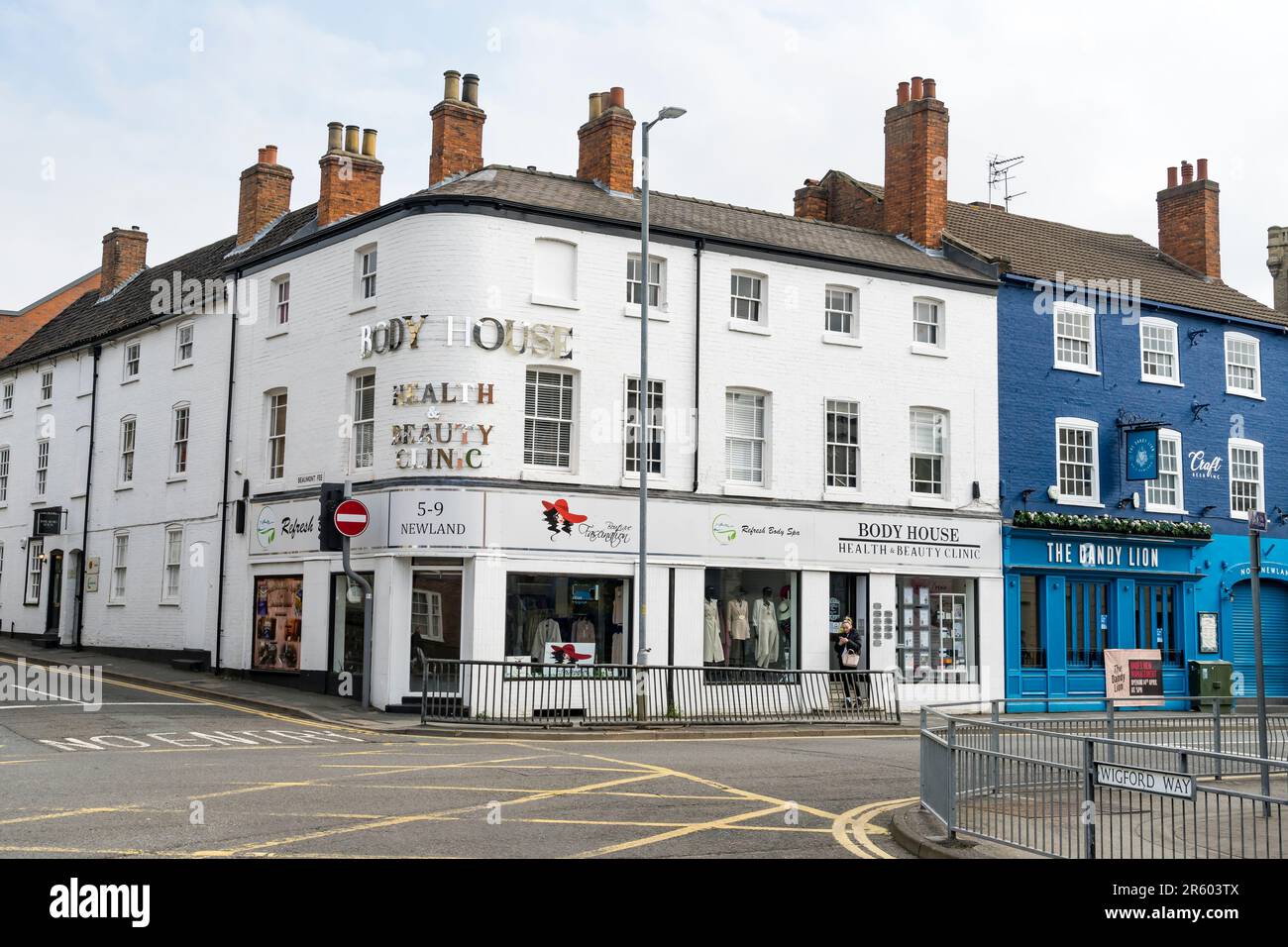 Body House Health and Beauty Clinic Corner of Newland and Beaumont Fee Lincoln City, Lincolnshire, England, UK Foto Stock