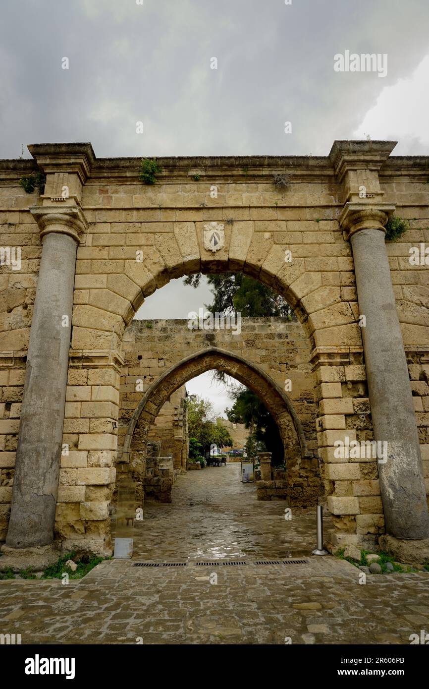 5 aprile 2023 Famagosta Cipro. Moschea Lala Mustafa Pasha a Famagosta Cipro Foto Stock