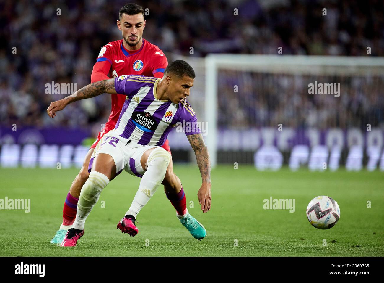 Valladolid, Spagna. 4th giugno, 2023. VALLADOLID, SPAGNA - GIUGNO 4: Durante la partita la Liga tra Real Valladolid e Getafe CF all'Estadio Jose Zorrilla il 4 Giugno 2023 a Valladolid, Spagna (Credit Image: © Gerard Franco/DAX via ZUMA Press Wire) SOLO PER USO EDITORIALE! Non per USO commerciale! Foto Stock