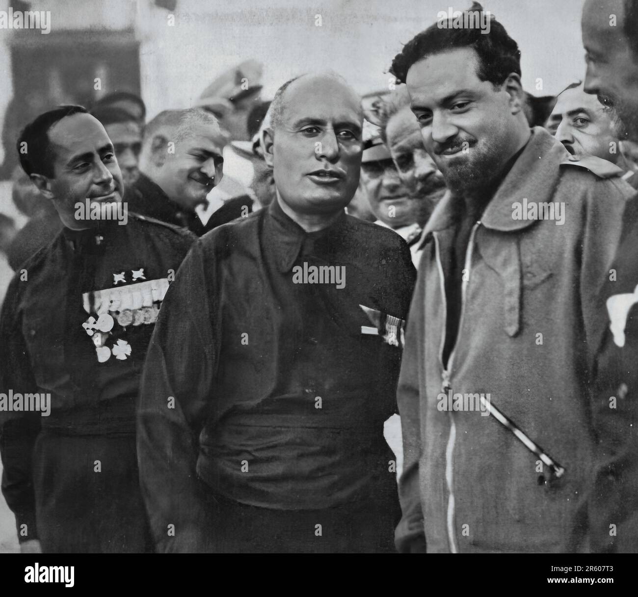 Italo Balbo e Benito Mussolini, protagonisti della tragica dittatura fascista italiana degli inizi del Novecento Foto Stock