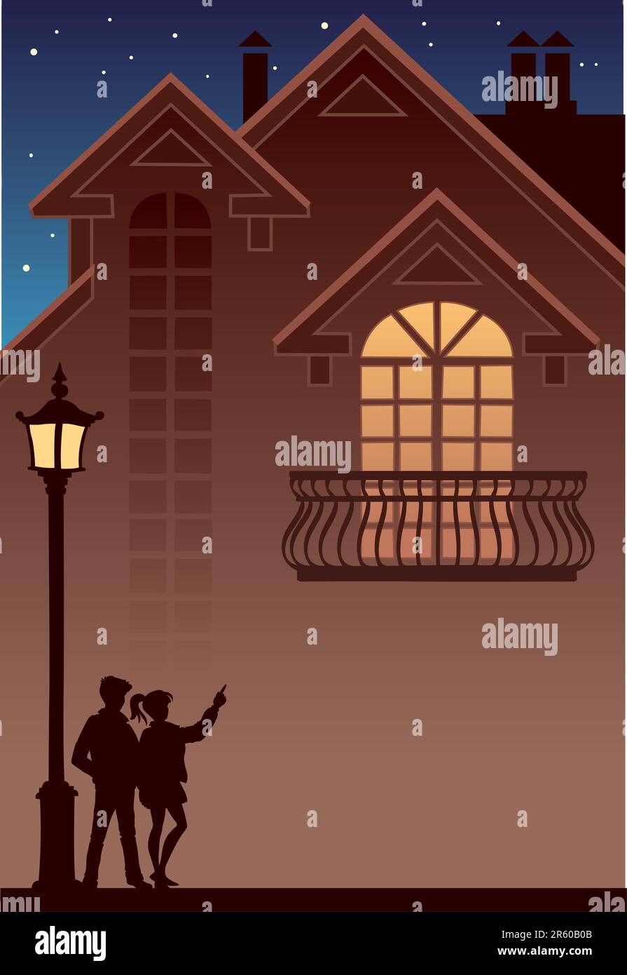 Due persone che sono in cerca di una casa propria Illustrazione Vettoriale
