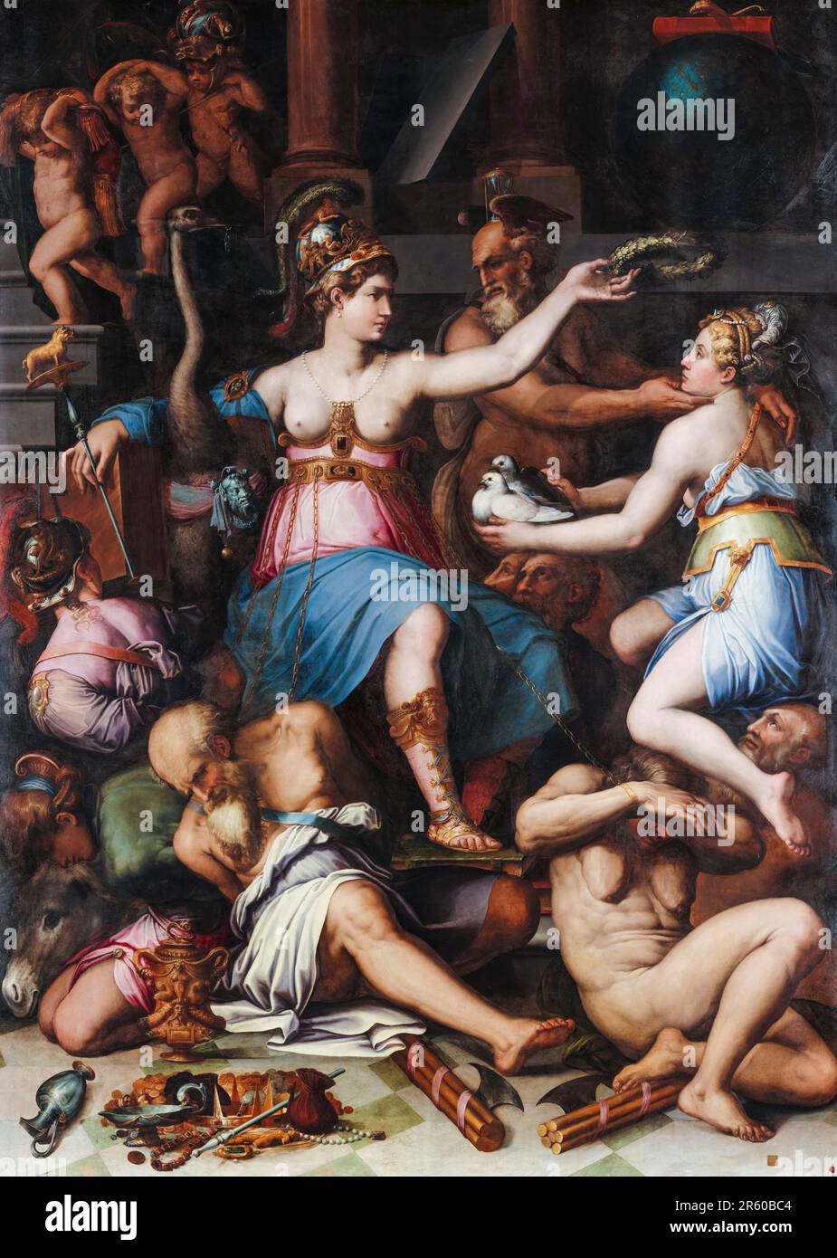 Giorgio Vasari, Allegoria della Giustizia, pittura ad olio su tavola, 1543 Foto Stock