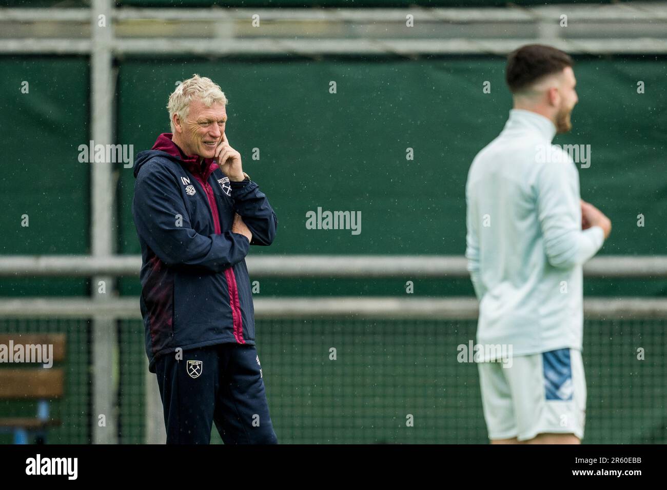Praga, Repubblica Ceca. 06th giugno, 2023. Allenatore David Moyes del West Ham United visto durante l'ultima sessione di allenamento in vista della finale della UEFA Europa Conference League tra Fiorentina e West Ham United alla Fortuna Arena di Praga. Qui l'allenamento si svolge allo Strahov Stadium Credit: Gonzales Photo/Alamy Live News Foto Stock