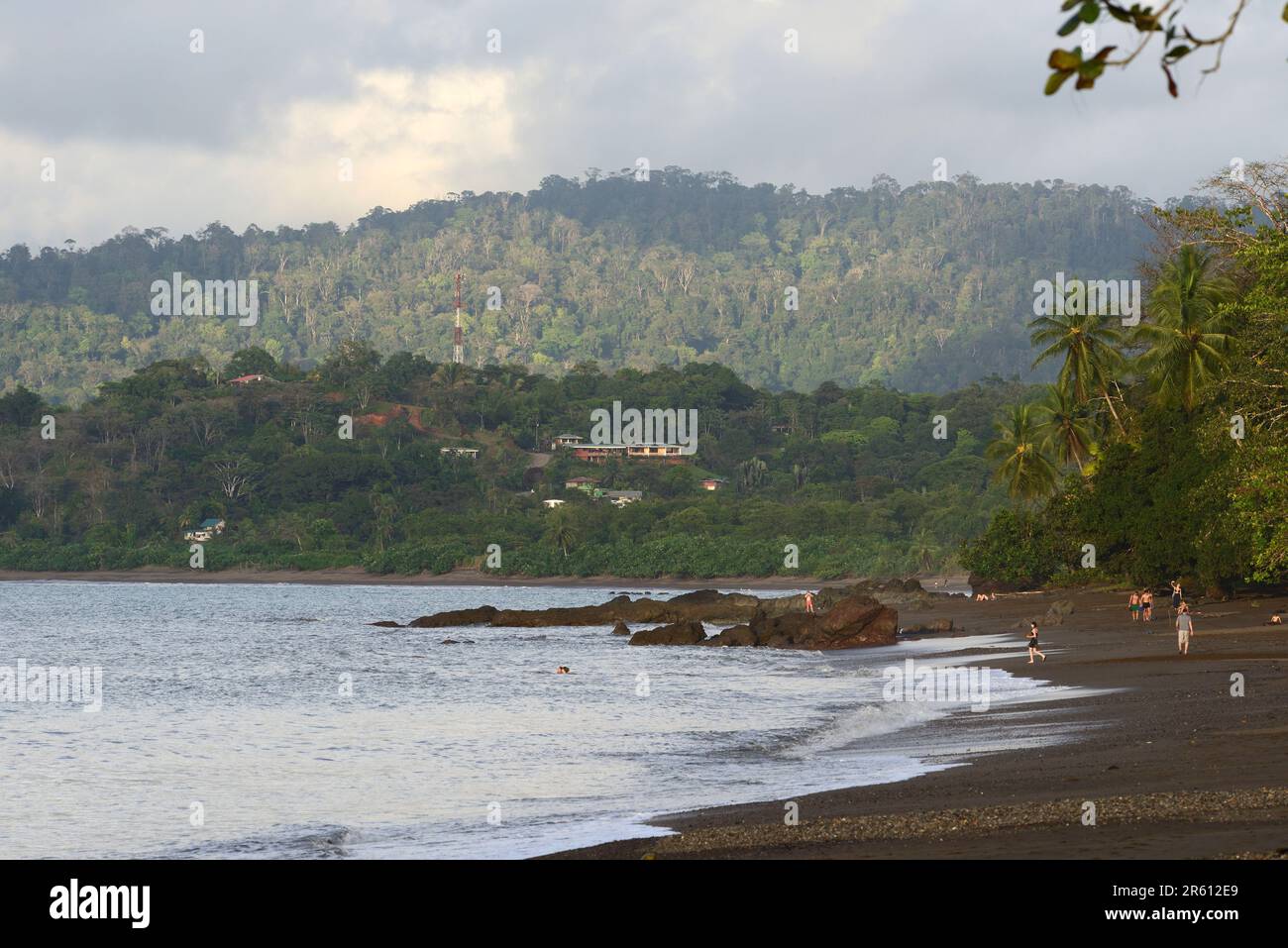 Drake's Beach, ingresso al Parco Nazionale di Corcovado, Penisola di Osa, Costa Rica. Foto Stock