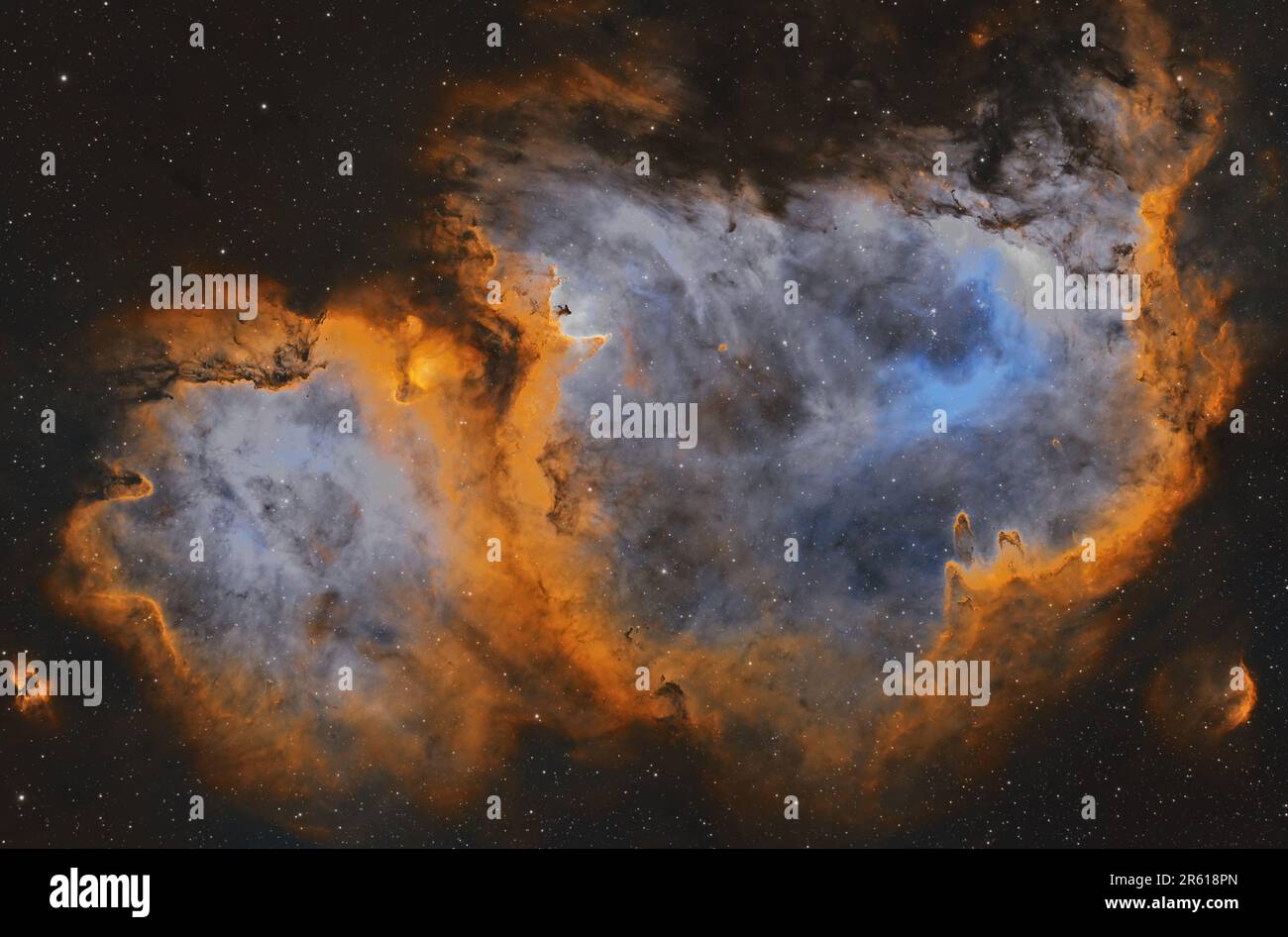 Astrofotografia ad alta risoluzione del Soul Nebula IC 1848 nella costellazione della Cassiopea Foto Stock
