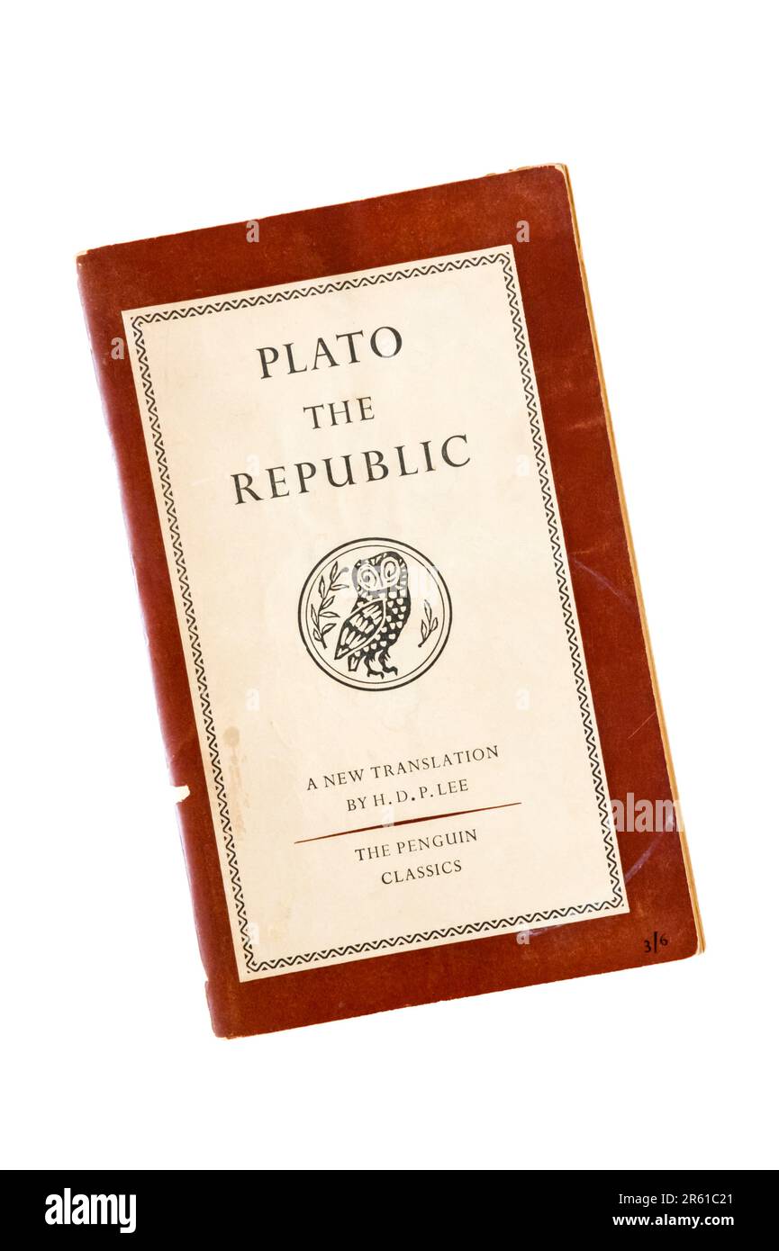 Una vecchia copia cartacea dei Pinguini Classici della Repubblica di Plato. Foto Stock