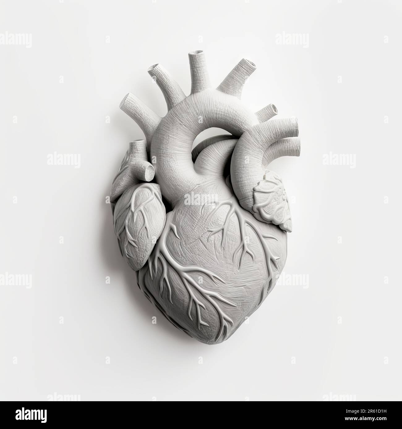 Un modello 3D di cuore umano in stile disegno Foto stock - Alamy