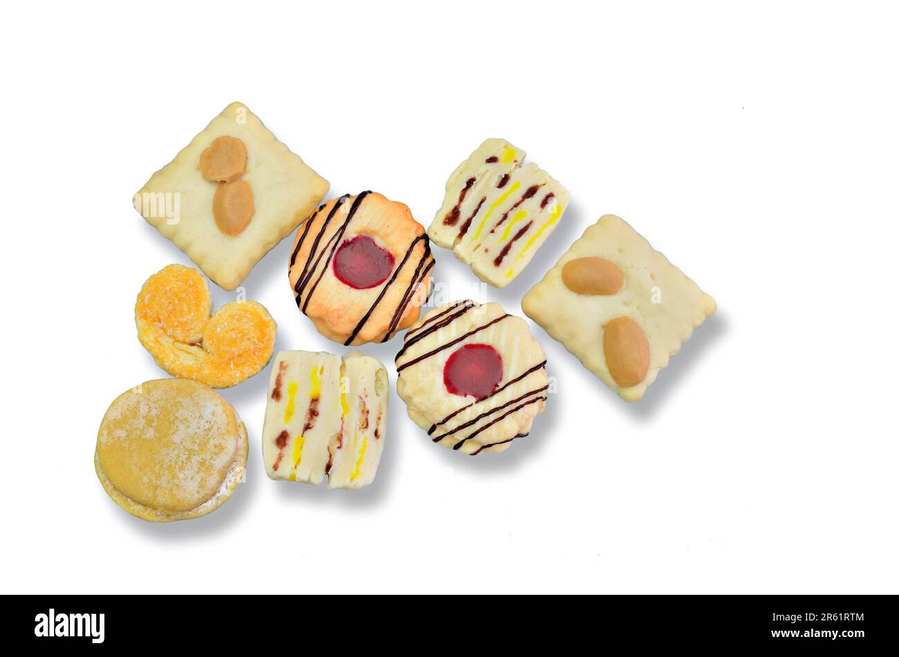 biscotti, isolati su fondo bianco, primo piano Foto Stock