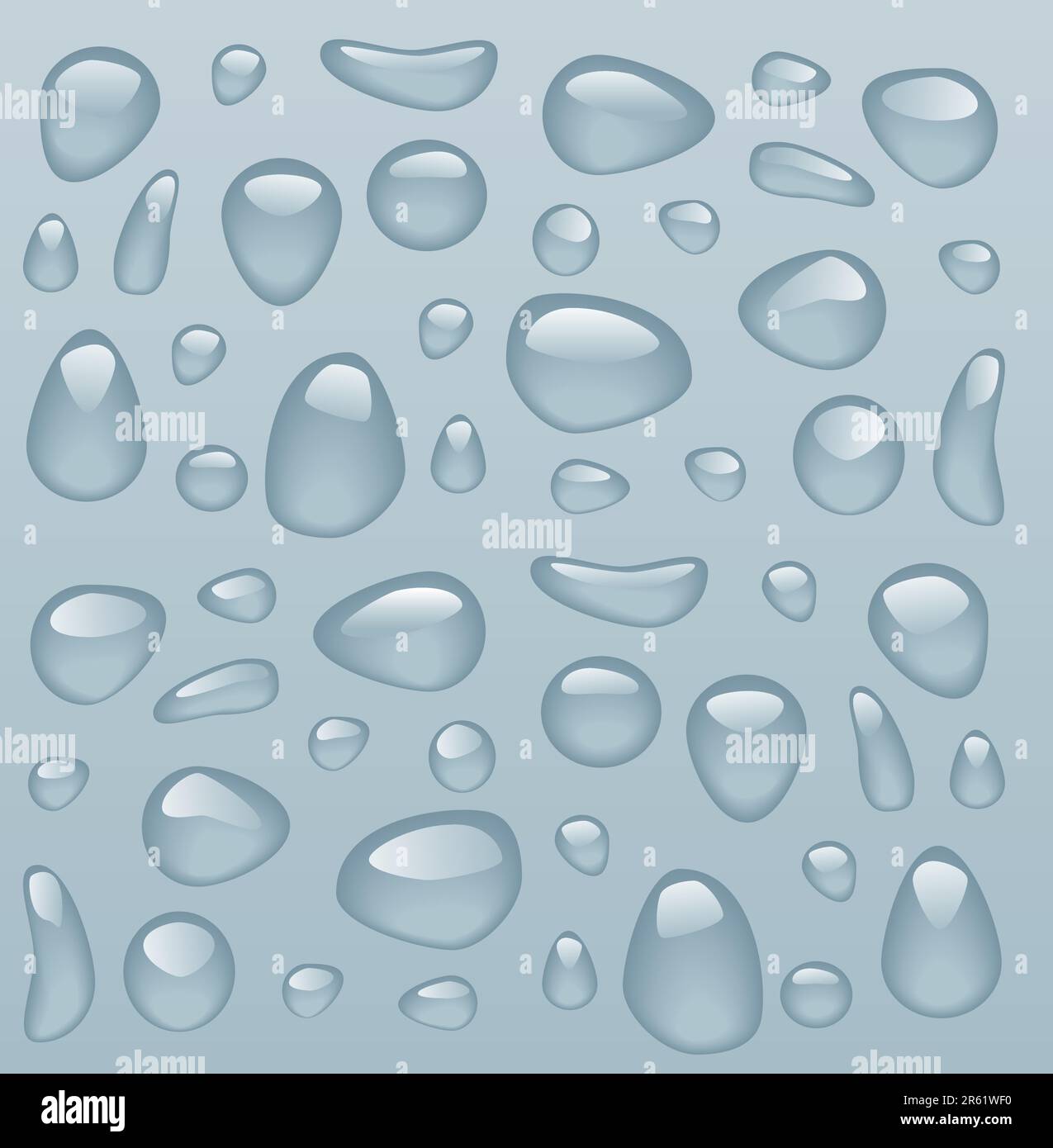 una varietà di goccioline d'acqua Illustrazione Vettoriale