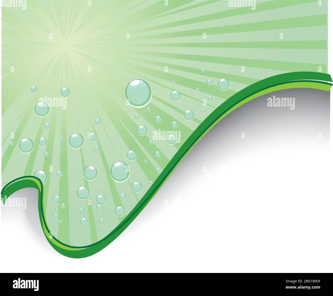 Un layout dell'acqua con bolle e rifrazione del sole Illustrazione Vettoriale