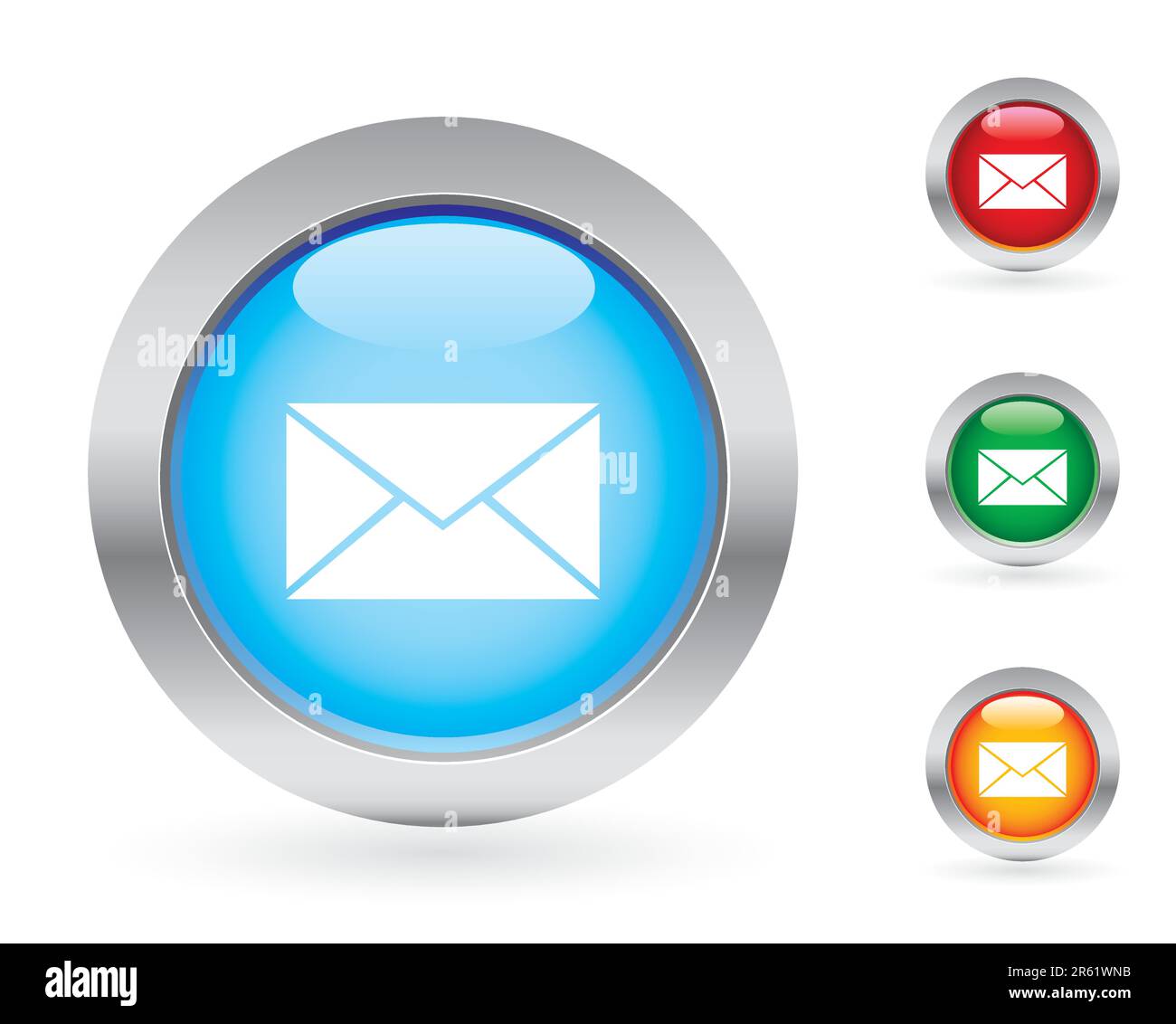 Set di pulsanti e-mail lucida. Altri set di pulsanti nel mio portfolio. Illustrazione Vettoriale