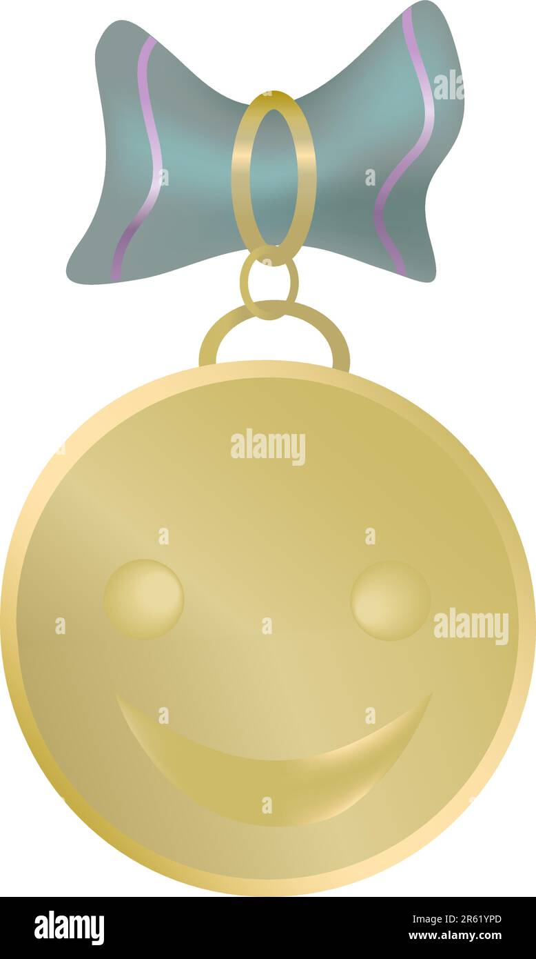Medaglia con un sorriso Illustrazione Vettoriale