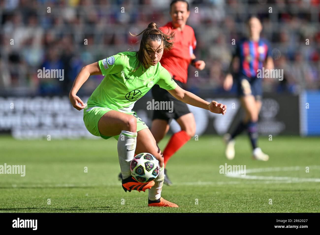 Lena Oberdorf di Wolfsburg ha ritratto nel corso di una partita di calcio femminile tra il FC Barcelona Femeni e la VFL Wolfsburg, in occasione della finale del concorso UEFA Women’s Champions League 2022-2023 , sabato 3 giugno 2023 a Eindhoven , Paesi Bassi . PHOTO SPORTPIX | David Catry Foto Stock