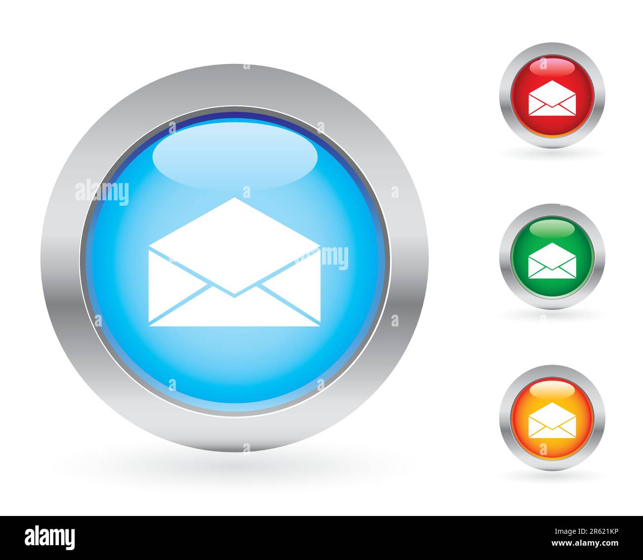 Set di pulsanti e-mail lucida. Altri set di pulsanti nel mio portfolio. Illustrazione Vettoriale