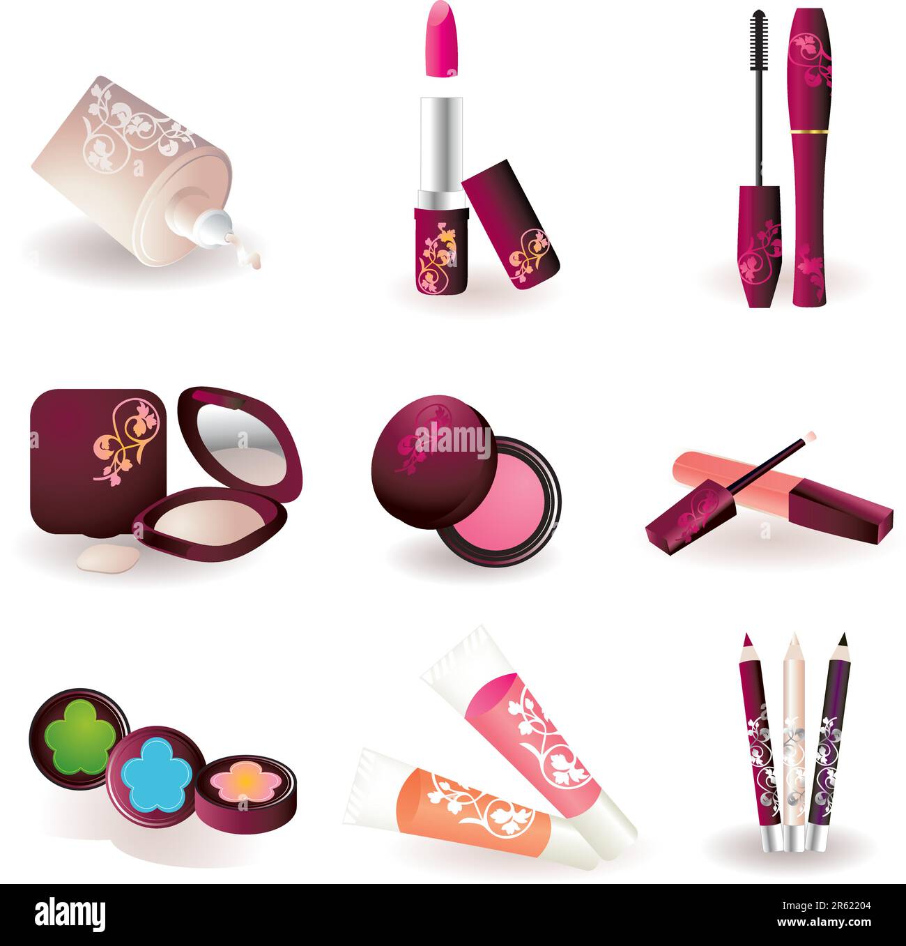 Sfondo delle varie icone cosmetiche Illustrazione Vettoriale