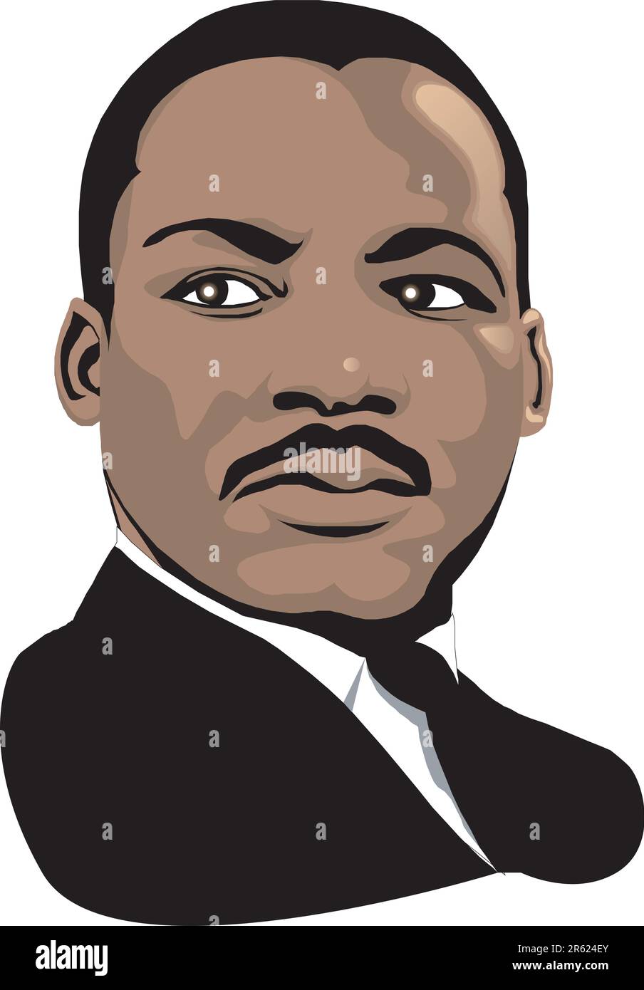 Vettore Martin Luther King per la storia nero al mese o MLK giorno. Illustrazione Vettoriale