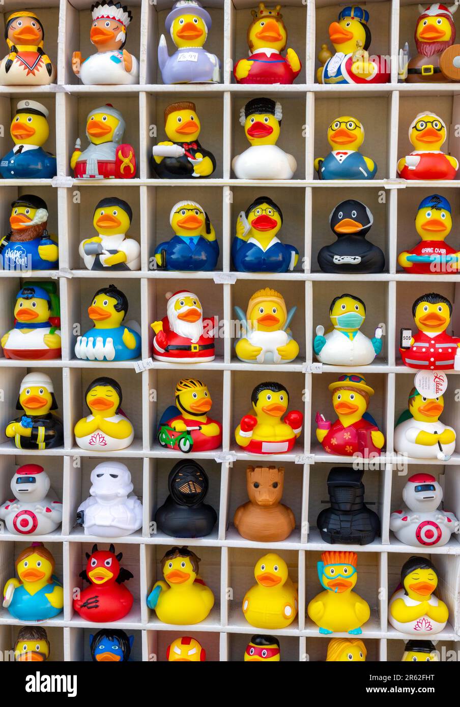 Le papere di gomma Foto Stock