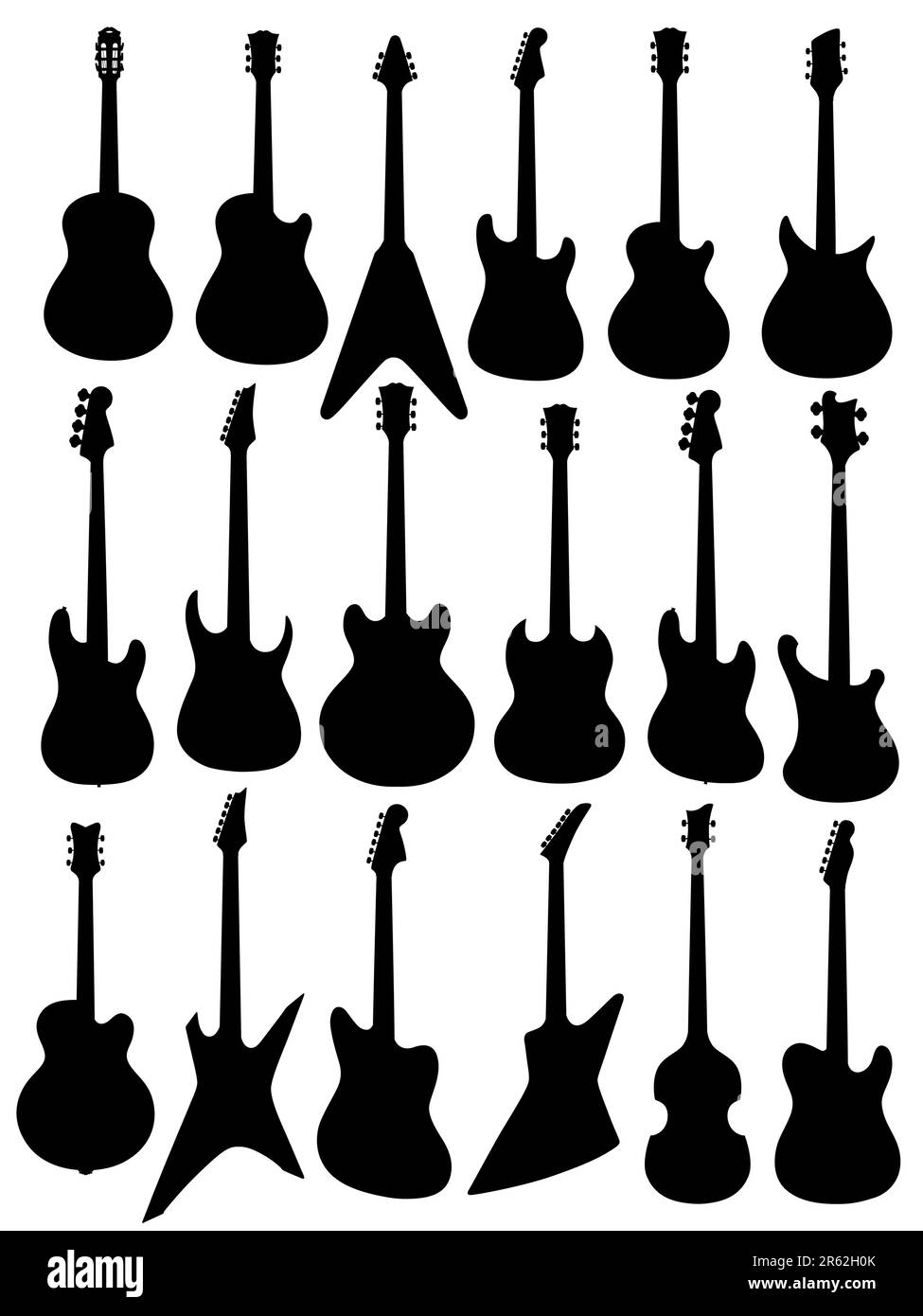 Sagome di chitarre Illustrazione Vettoriale