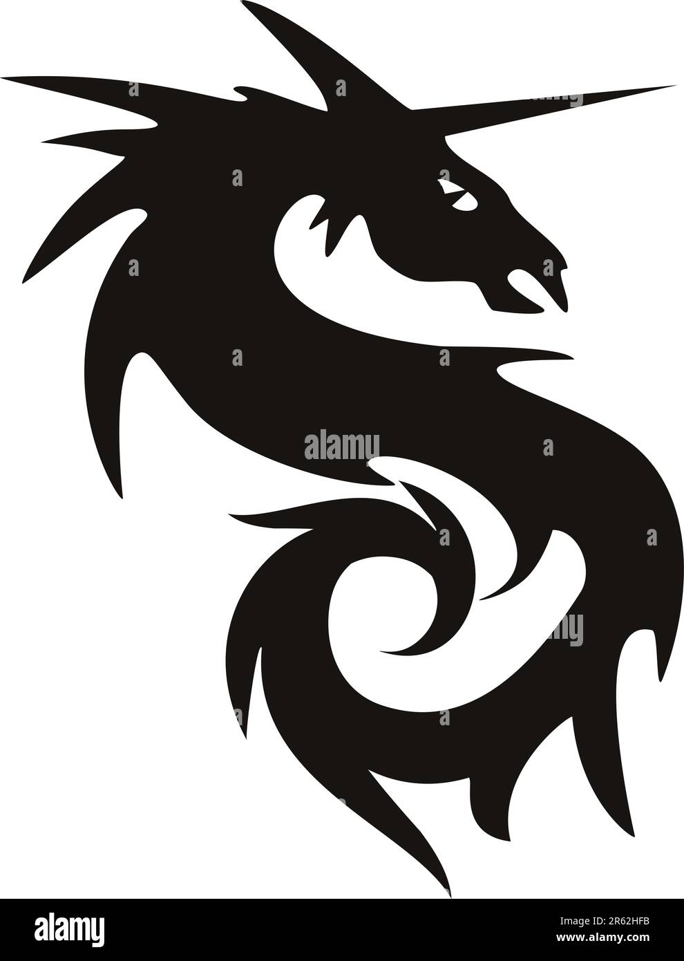 illustrazione di un tatuaggio del drago vettoriale Illustrazione Vettoriale