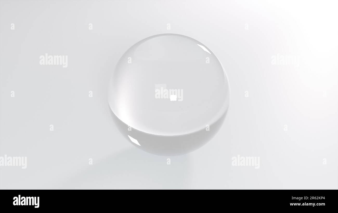 Sfera di vetro astratta. Rendering 3D generato dal computer Foto Stock
