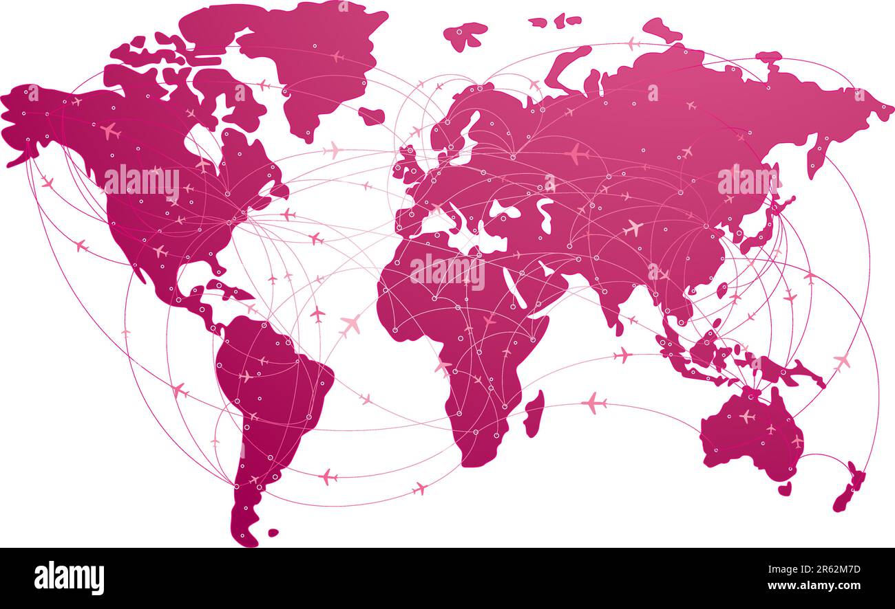 Sfondo di progettazione di modelli di viaggio globali. Illustrazione Vettoriale