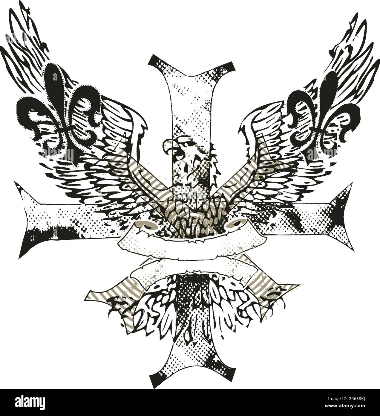 aquila sulla croce Illustrazione Vettoriale