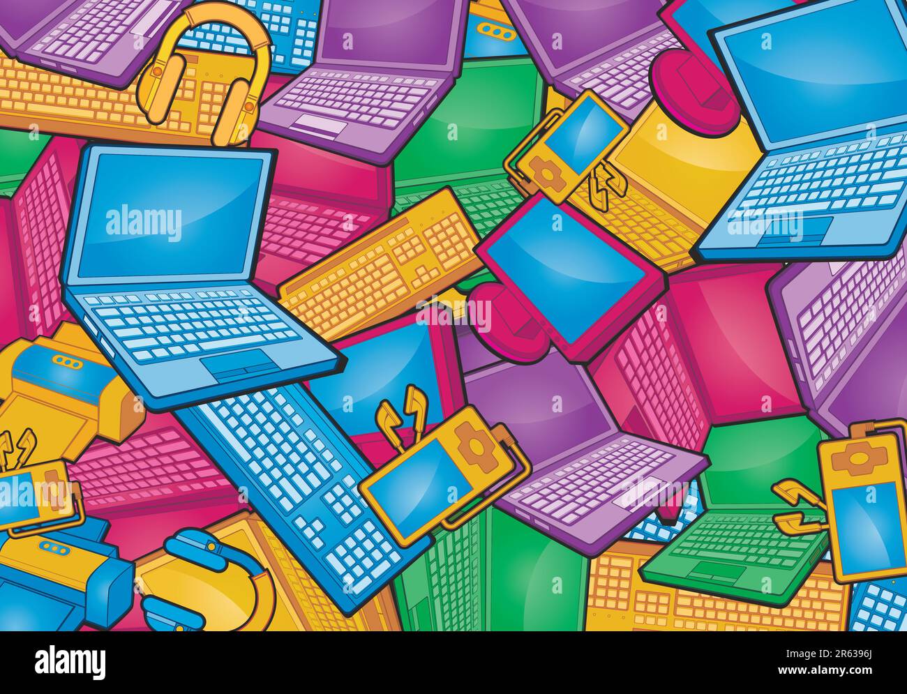 sfondo texture prodotti elettronici. Illustrazione Vettoriale