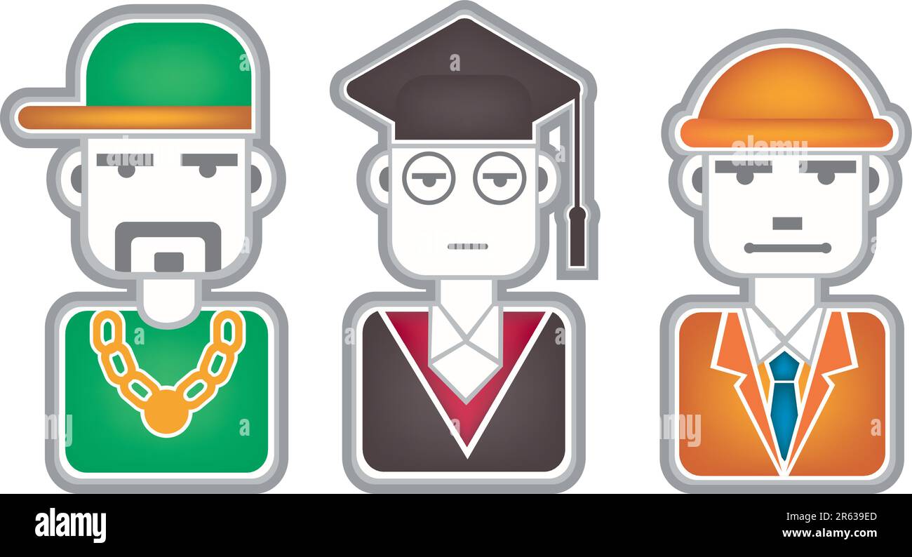 Design con motivo delle icone della testa Illustrazione Vettoriale