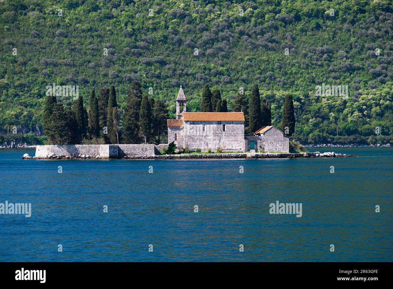 St George's Monastery Island, Perast, Baia di Cattaro, Montenegro, Sveti Dorde Foto Stock