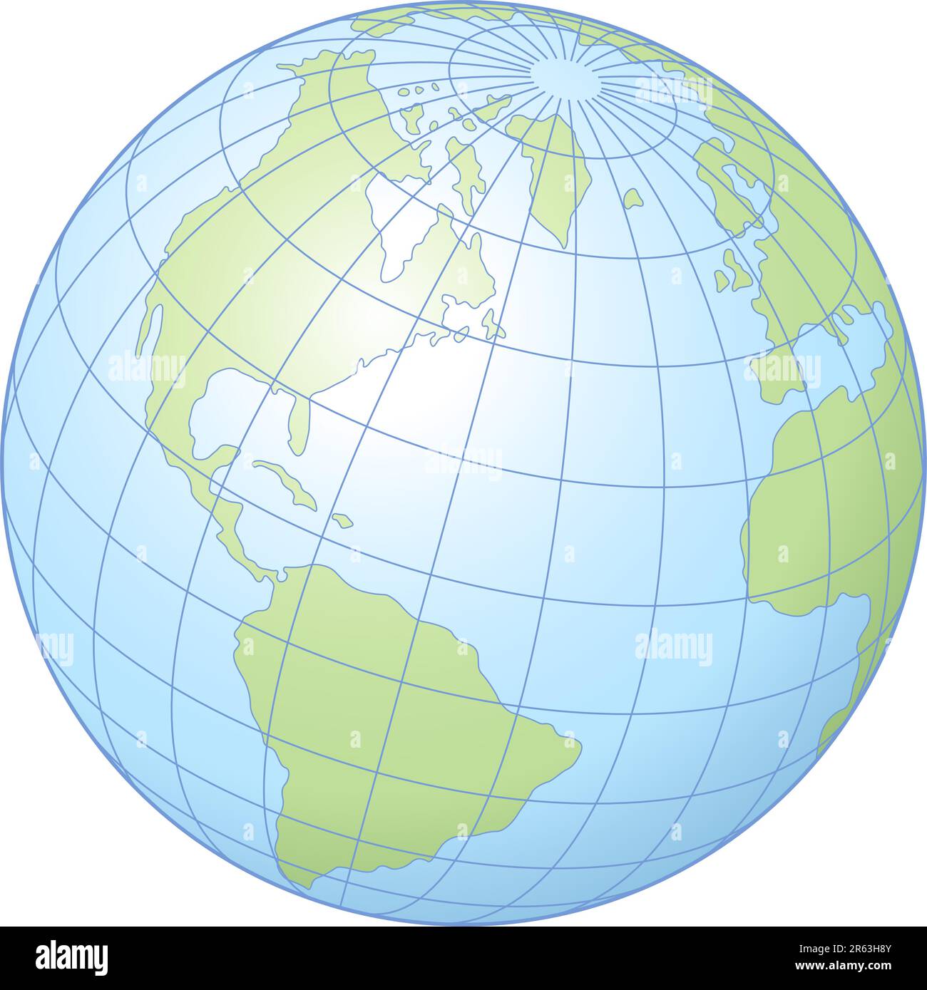 Semplice illustrazione vettoriale del globo che mostra latitudine e longitudine. Illustrazione Vettoriale