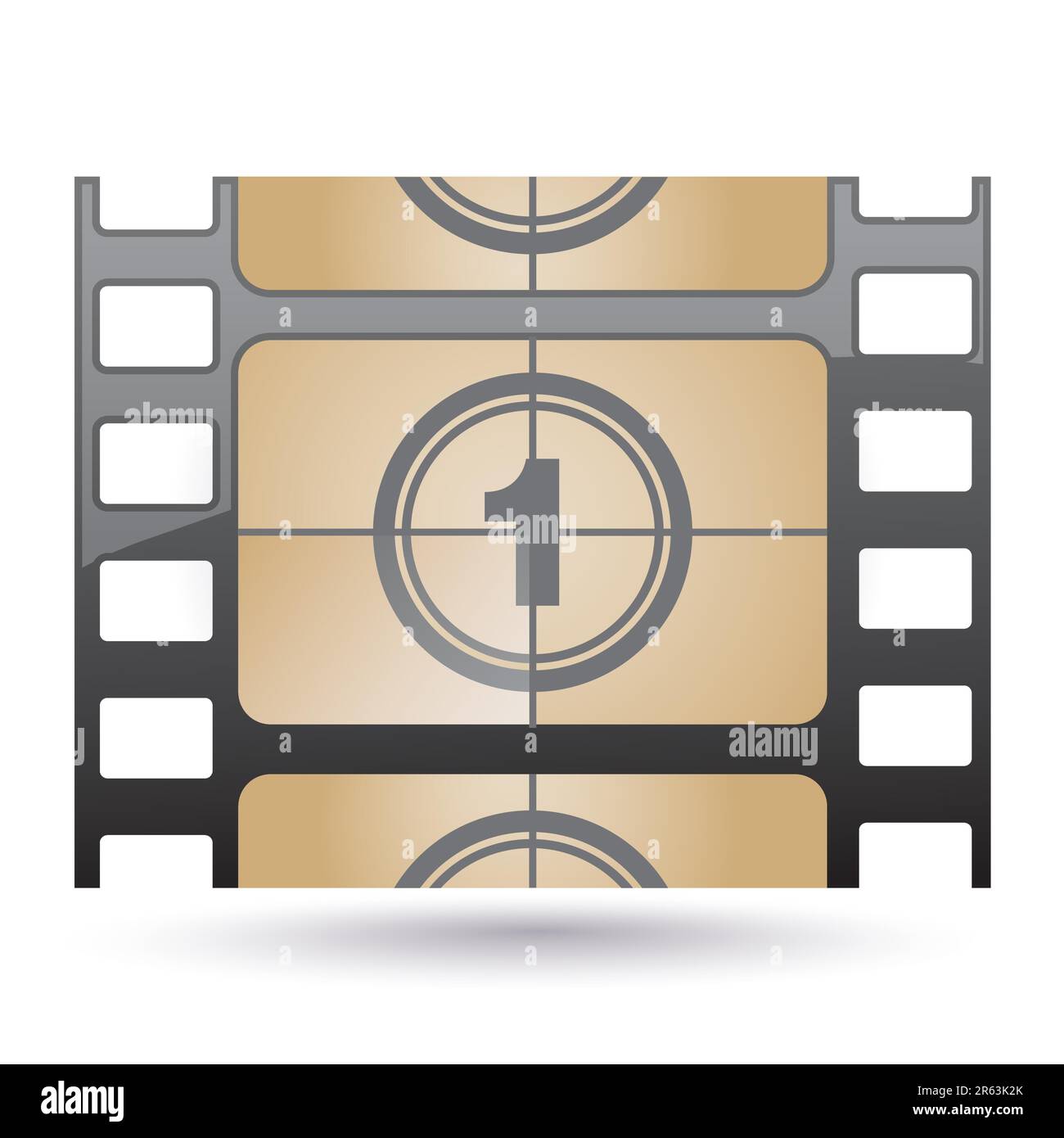 Conto alla rovescia icona pellicola Illustrazione Vettoriale