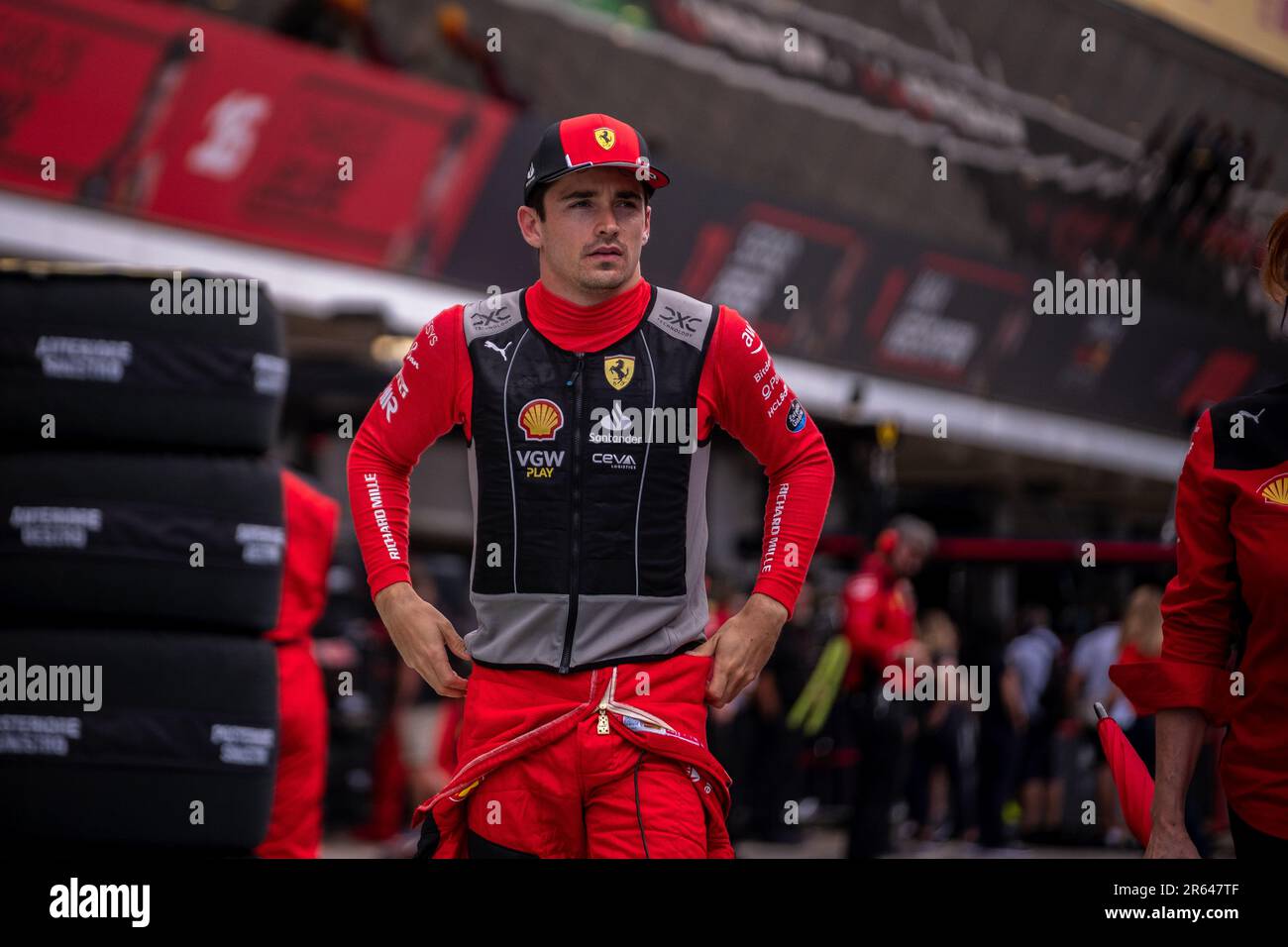 Circuit de Barcelona-Catalunya, Barcellona, SpainMonaco, 4,Giugno.2023: Charles Leclerc, durante il Gran Premio di Formula uno di Monaco Foto Stock