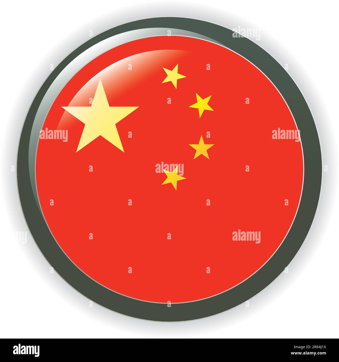 CINA, illustrazione vettoriale del pulsante lucido Illustrazione Vettoriale