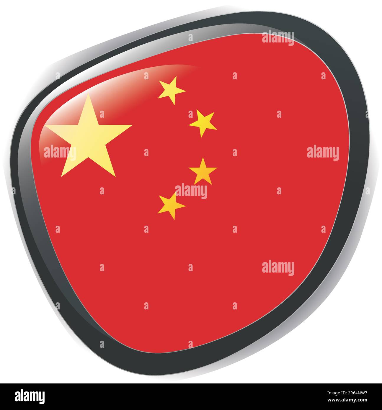 CINA, illustrazione vettoriale del pulsante lucido Illustrazione Vettoriale