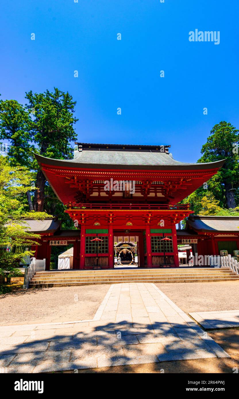 Torre porta del Santuario di Katori Jingu Foto Stock